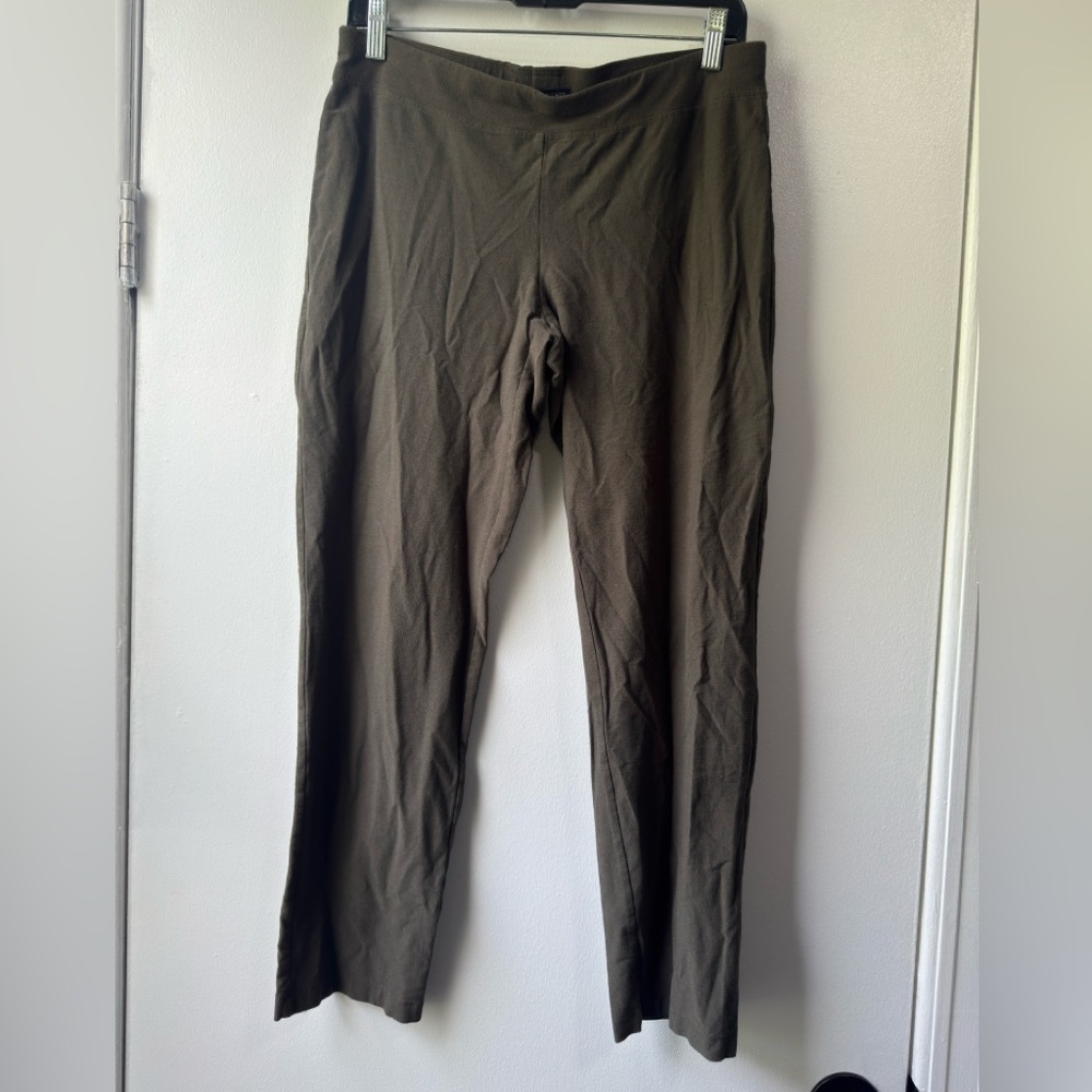 Eileen Fisher Washable Stretch Crepe Ankle Straight Cropped Pants Sz S